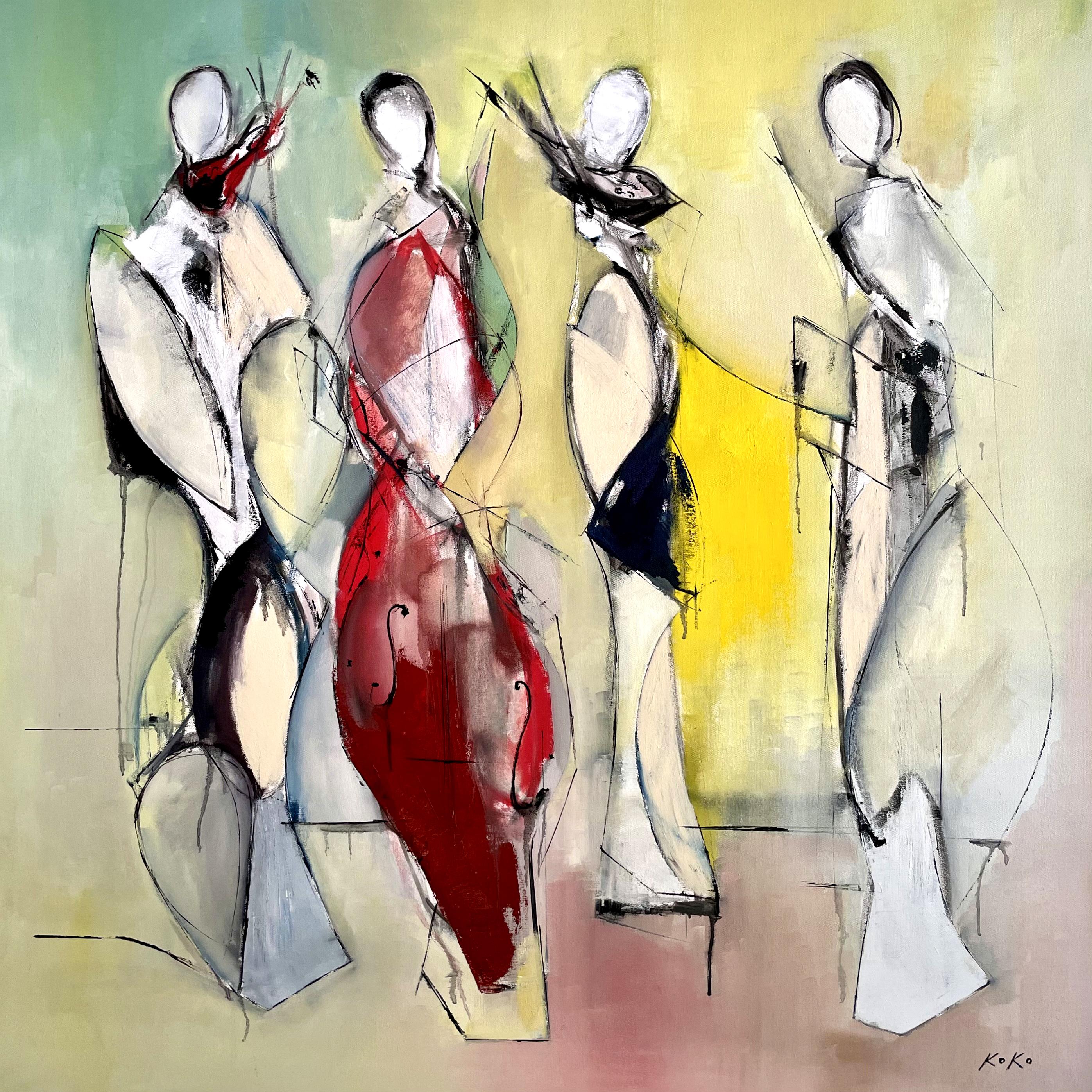 Abstract Painting KOKO HOVAGUIMIAN - Trio de printemps. 