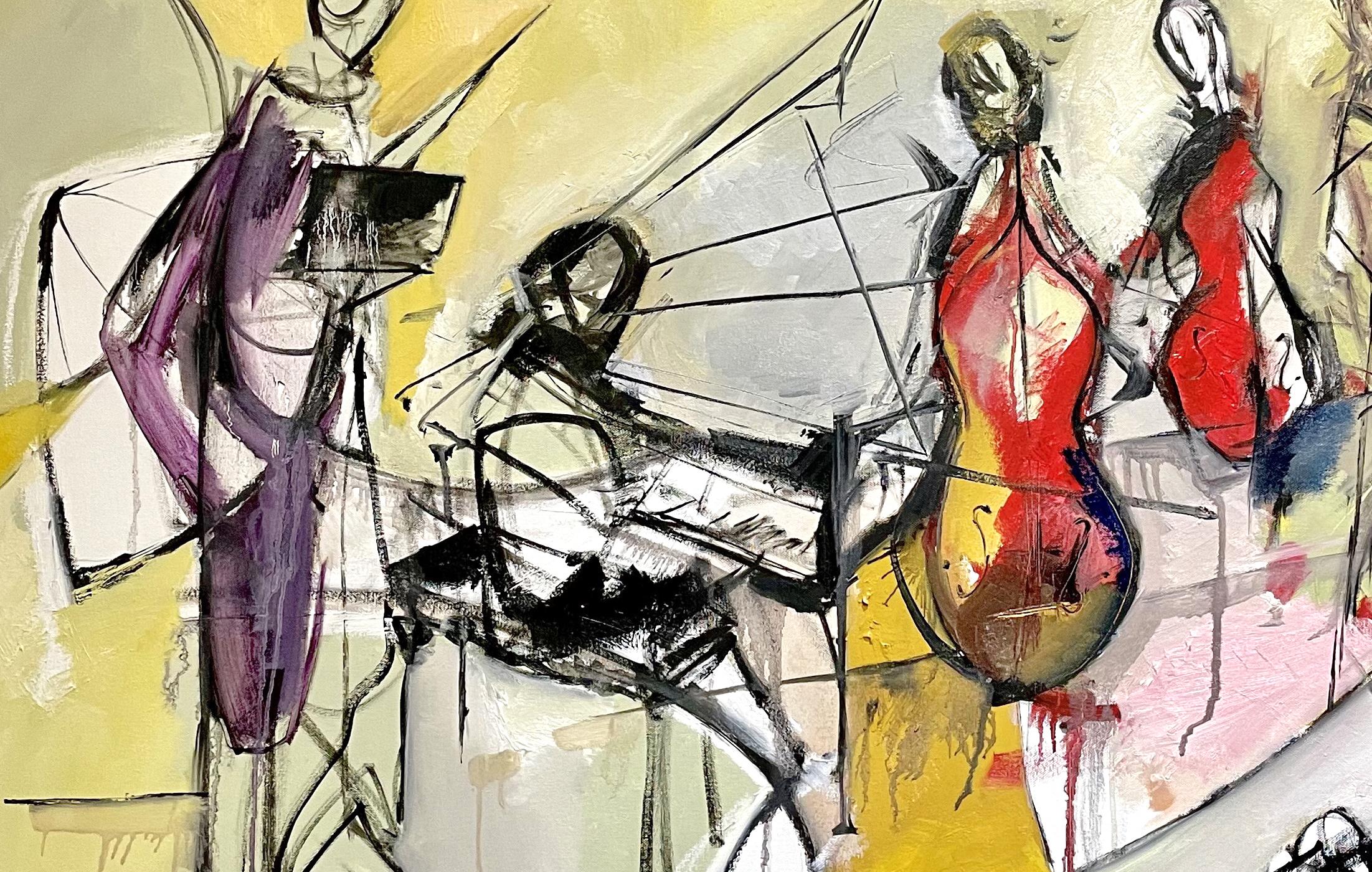 The Piano  - Abstract Expressionist Painting by KOKO HOVAGUIMIAN
