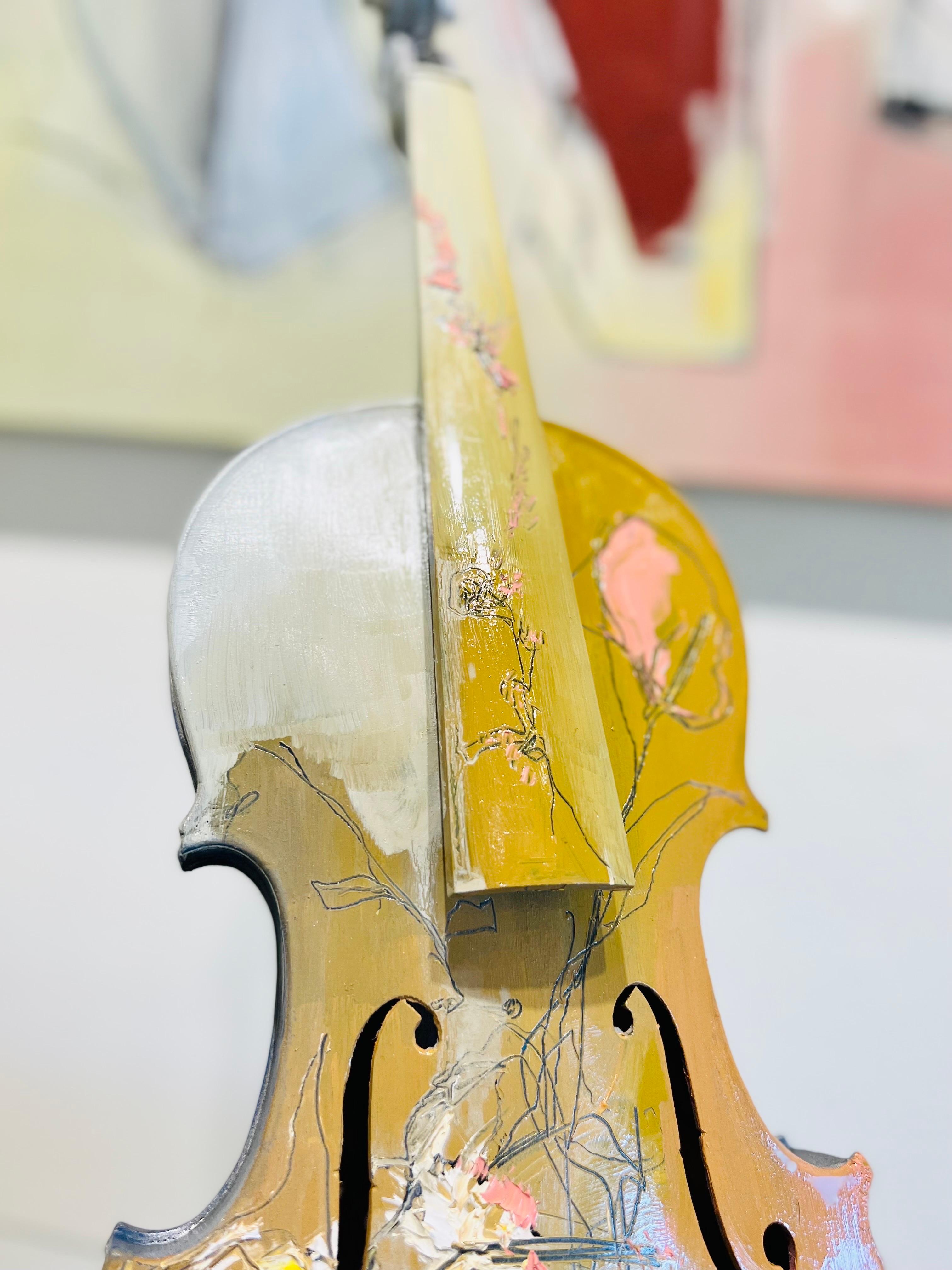 Violin No. III - Beige Still-Life Painting by KOKO HOVAGUIMIAN