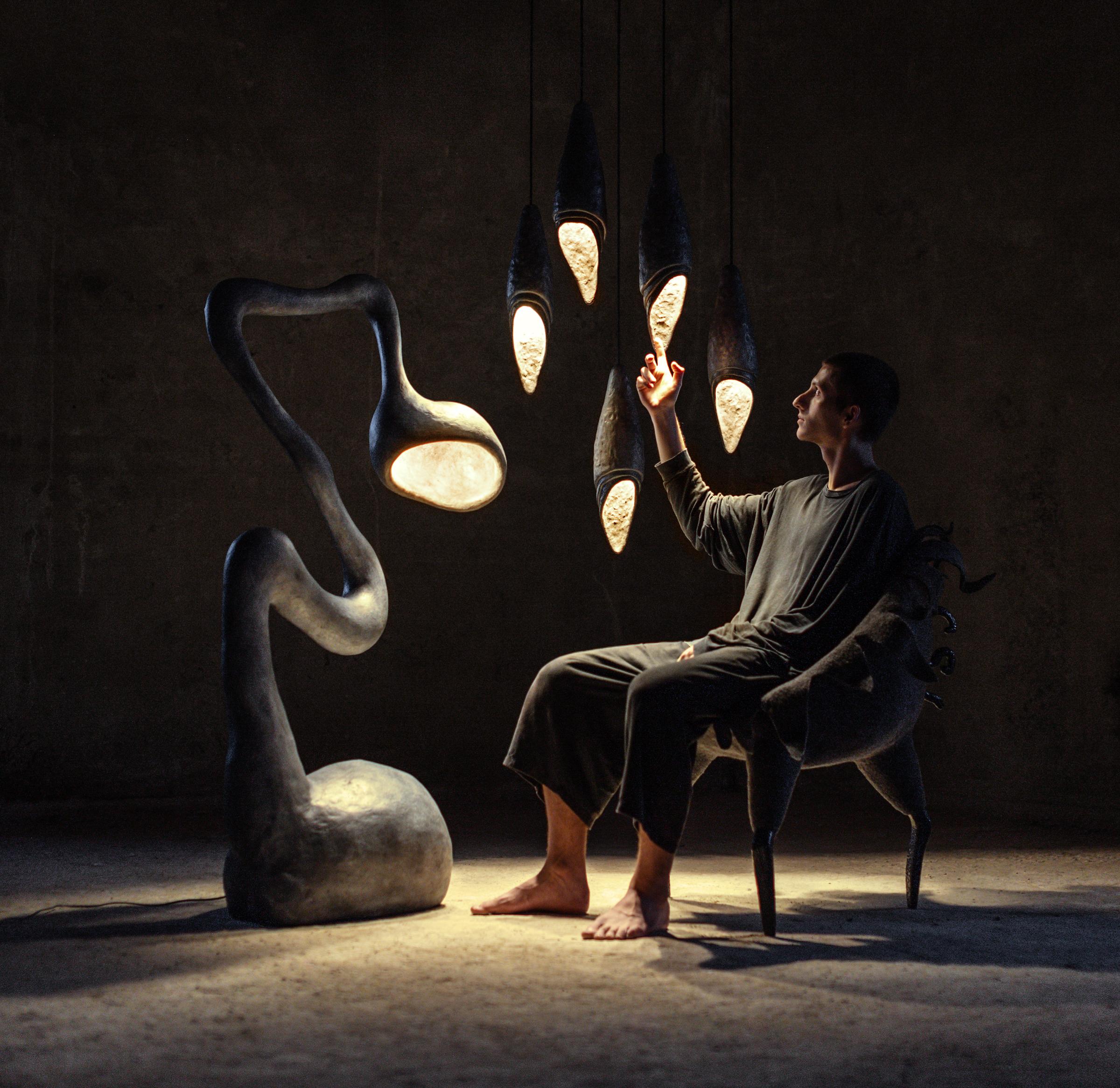 KOKON Contemporary Ceiling Lamp – Limited Edition by Pavel Vishnevsky, Organic Bionic Design, Recycled Paper

KOKON is a living object, shifting in perception depending on its surroundings. It resembles a closed form, concealing a source of light