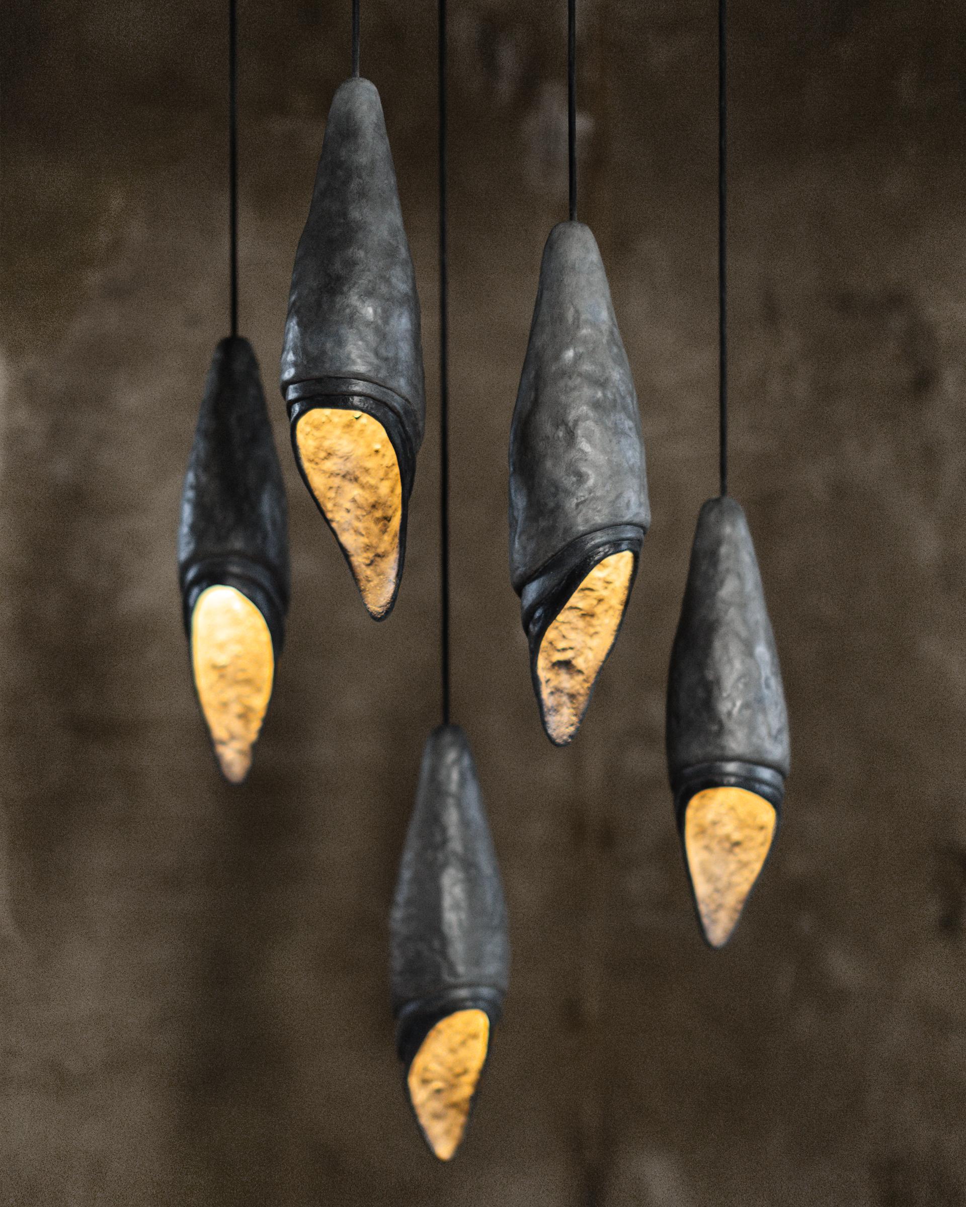 Post-Modern KOKON Contemporary Ceiling Lamp, Organic Bionic Design, Recycled Paper For Sale