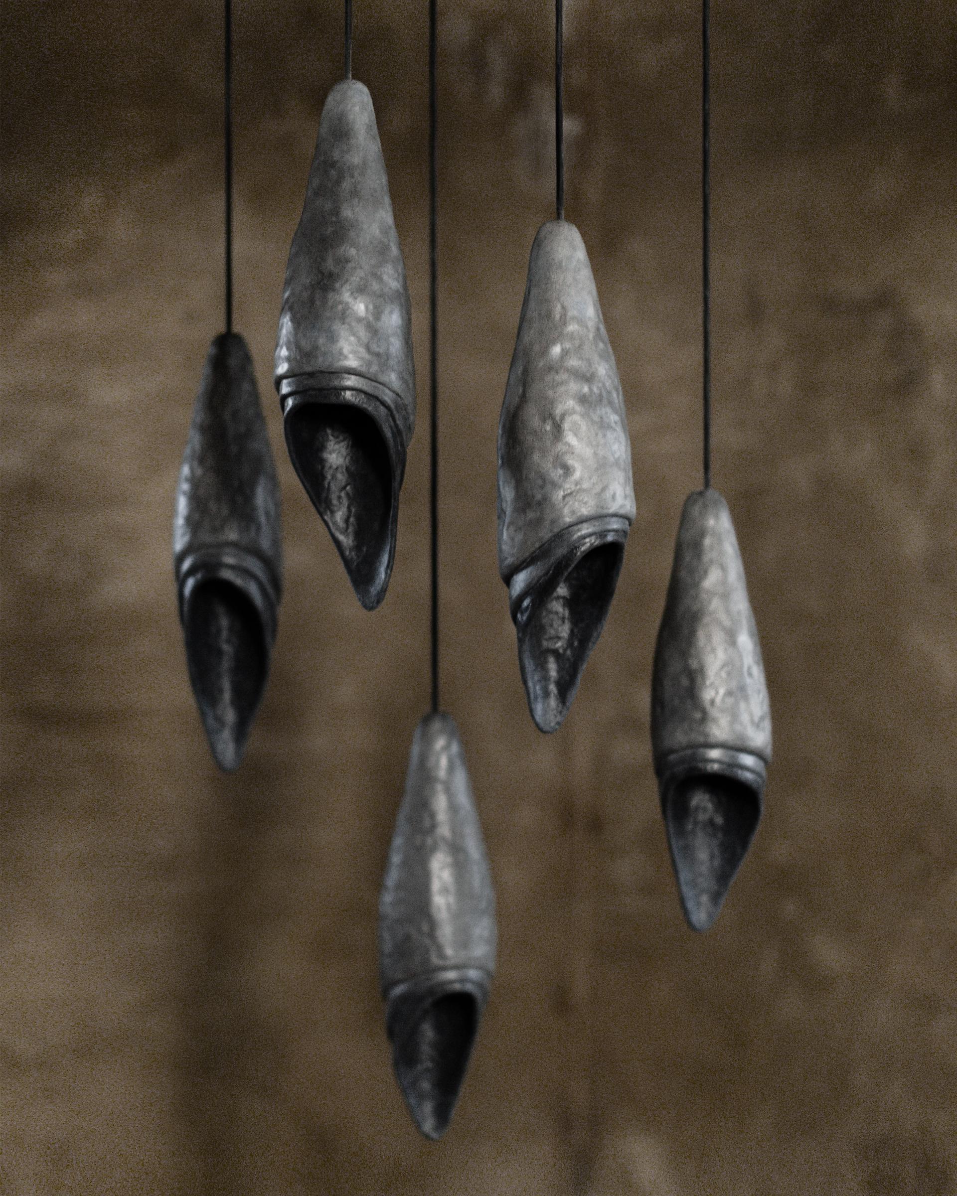 Italian KOKON Contemporary Ceiling Lamp, Organic Bionic Design, Recycled Paper For Sale