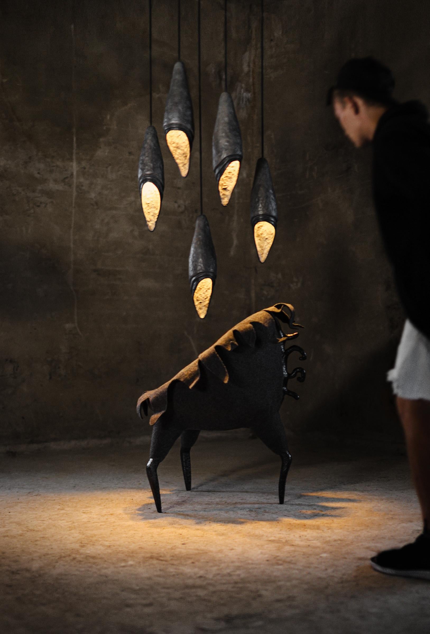KOKON Contemporary Ceiling Lamp, Organic Bionic Design, Recycled Paper In New Condition For Sale In Milano, IT