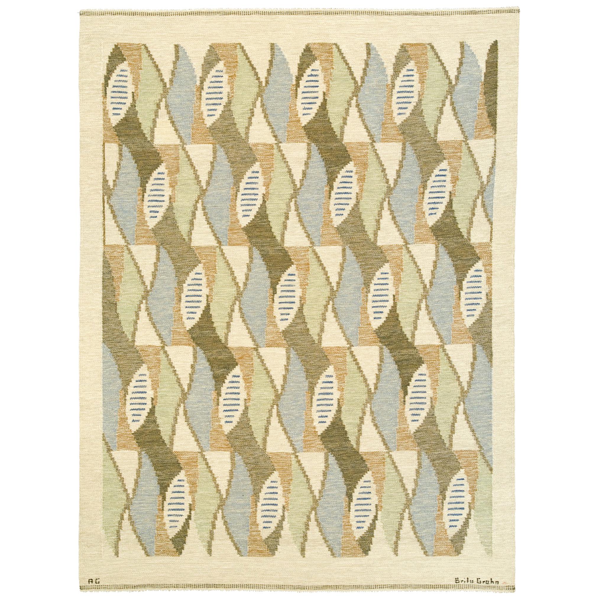 'Kokong' Swedish Flat Weave Rug by AG Brita Grahn