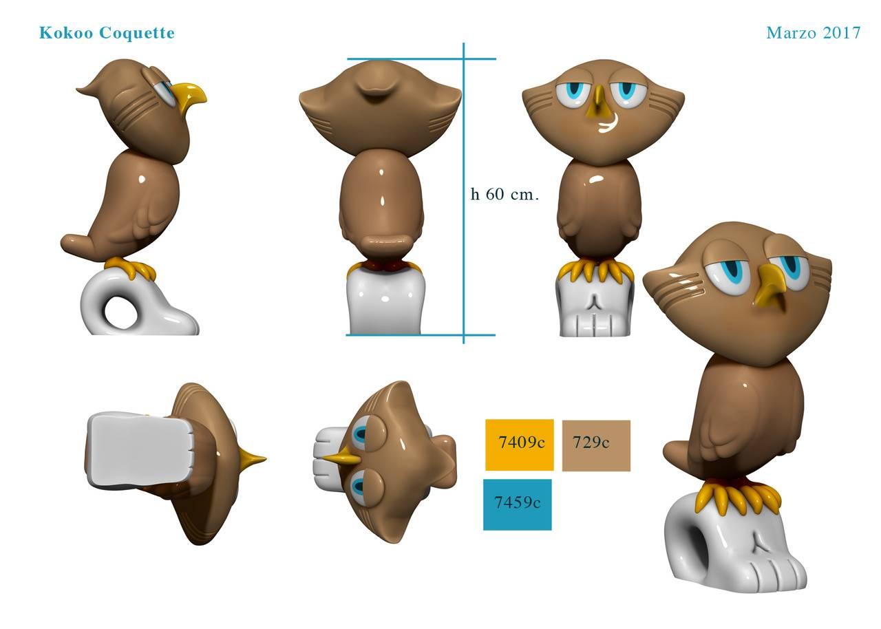 Escultura de cerámica Kokoo Coquette de Massimo Giacon para Superego Editions, Italia Esmaltado en venta