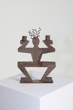 Kokopelli Iron Candle Holder, 1970s