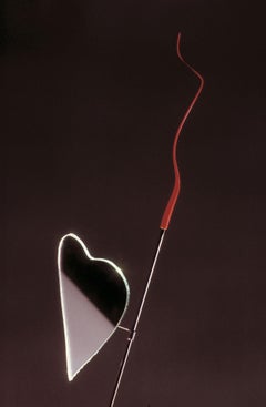 Kokoro red paper table lamp by Ingo Maurer