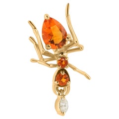 Kokoro Stud Earring in 14K Yellow Gold with 0.50 ct Mexican Fire Opal and 0.035