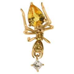 Kokoro Stud Earring in 14K Yellow Gold with 1.01 ct Yellow Sapphire and 0.05 ct