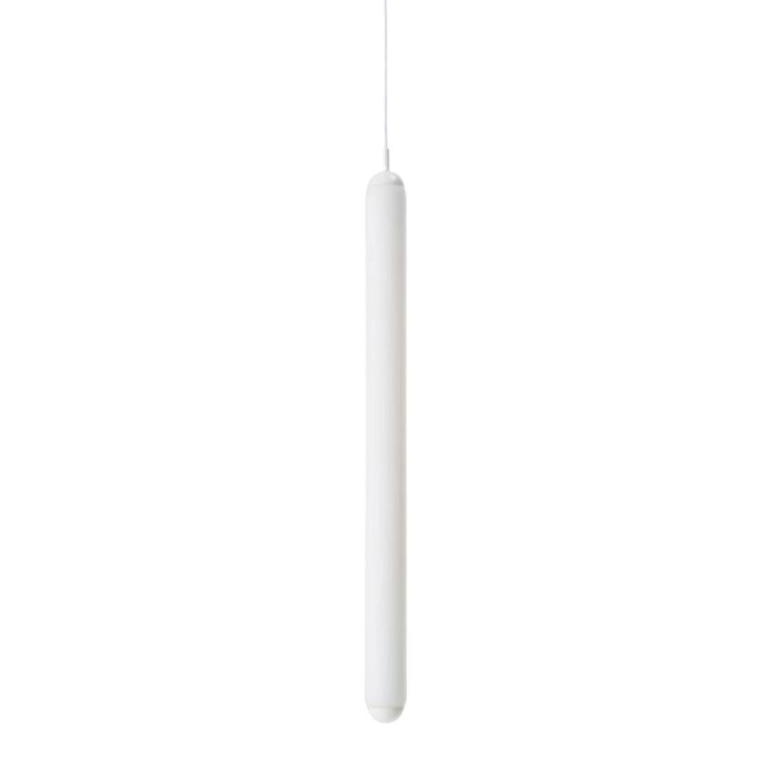 Mid-Century Modern Koldova Large 'Puro Solo Vertical' Blown Opal Glass Pendant in White for Brokis For Sale