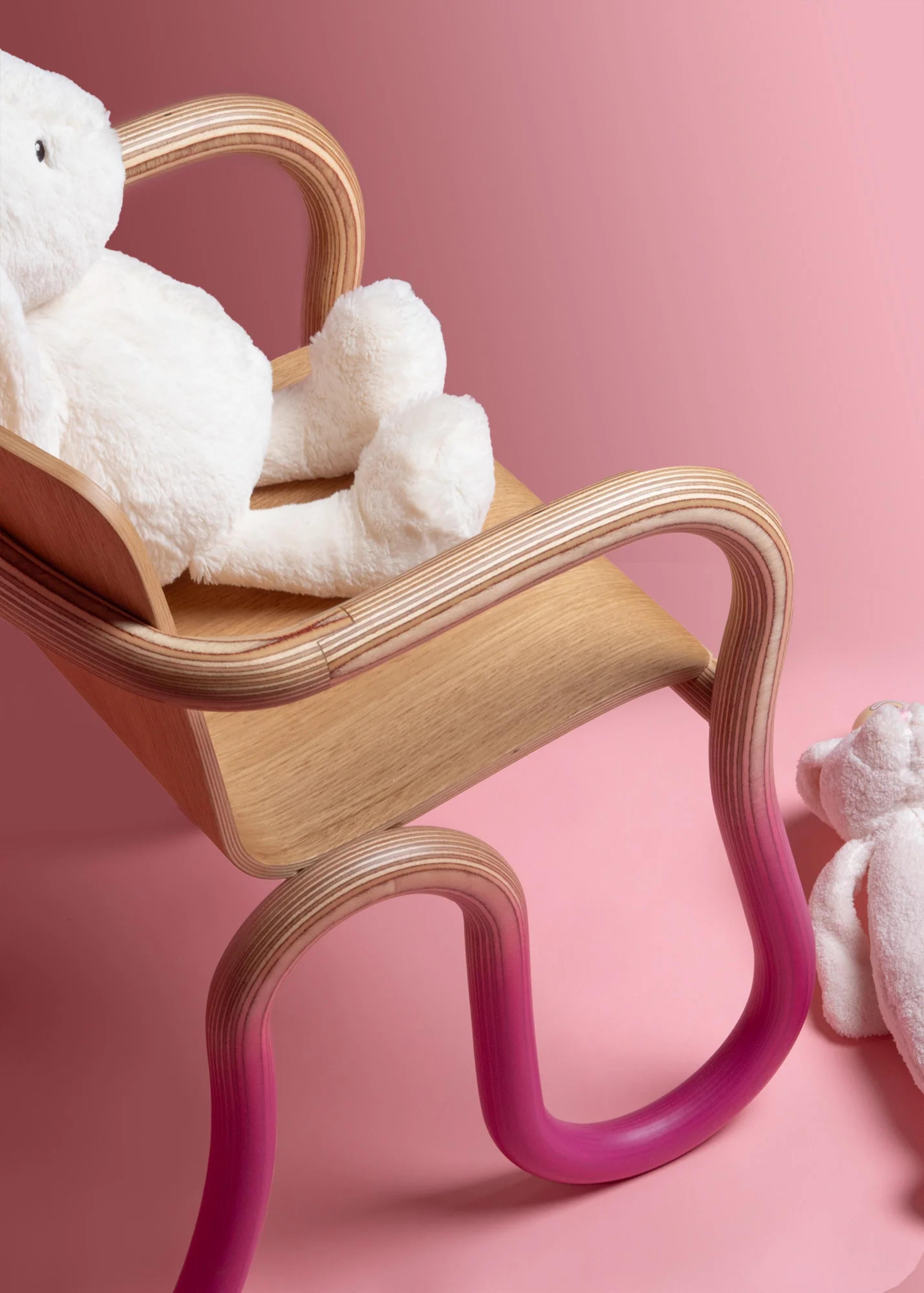 Kolho Junior Chair by Made by Choice
With Matthew Day Jackson
Dimensions: W 43 x D 42 x H 59 cm
Materials: Plywood
Available: Blue Gradient, Pink Gradient

Expertly designed for little ones, the Kolho Junior chair from the Kolho collection boasts