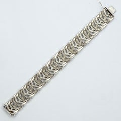 Kollmar & Jourdan Sterling Silver Modernist Panel Link Bracelet 1950s
