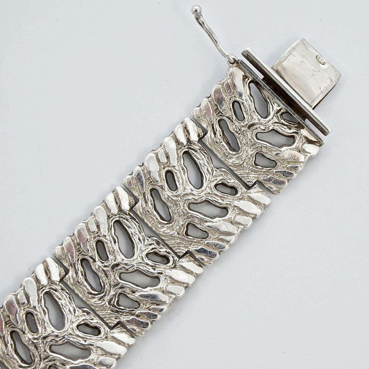 Kollmar & Jourdan Modernistisches Gliederarmband aus Sterlingsilber, 1950er Jahre für Damen oder Herren im Angebot