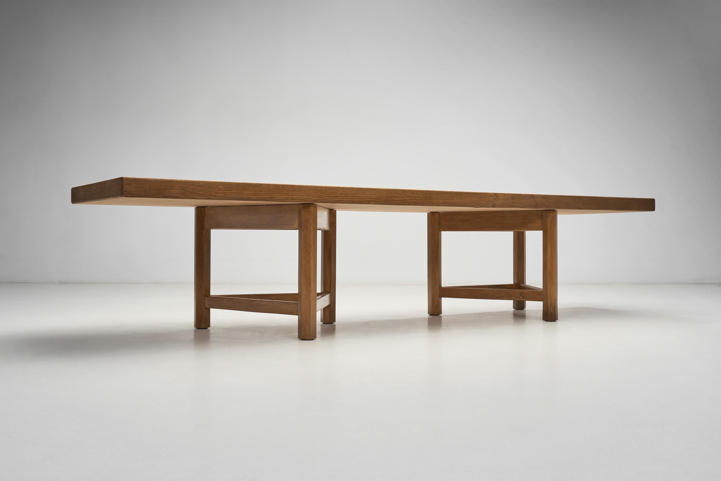 Mid-20th Century Kolmiojalka Bench by Carl Gustaf Hiort af Ornäs for Puunveisto Oy, Finland 1950s For Sale