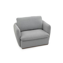 Light Gray Upholstered Armchair with Padded Arms and Plush Comfort, Kolo Line