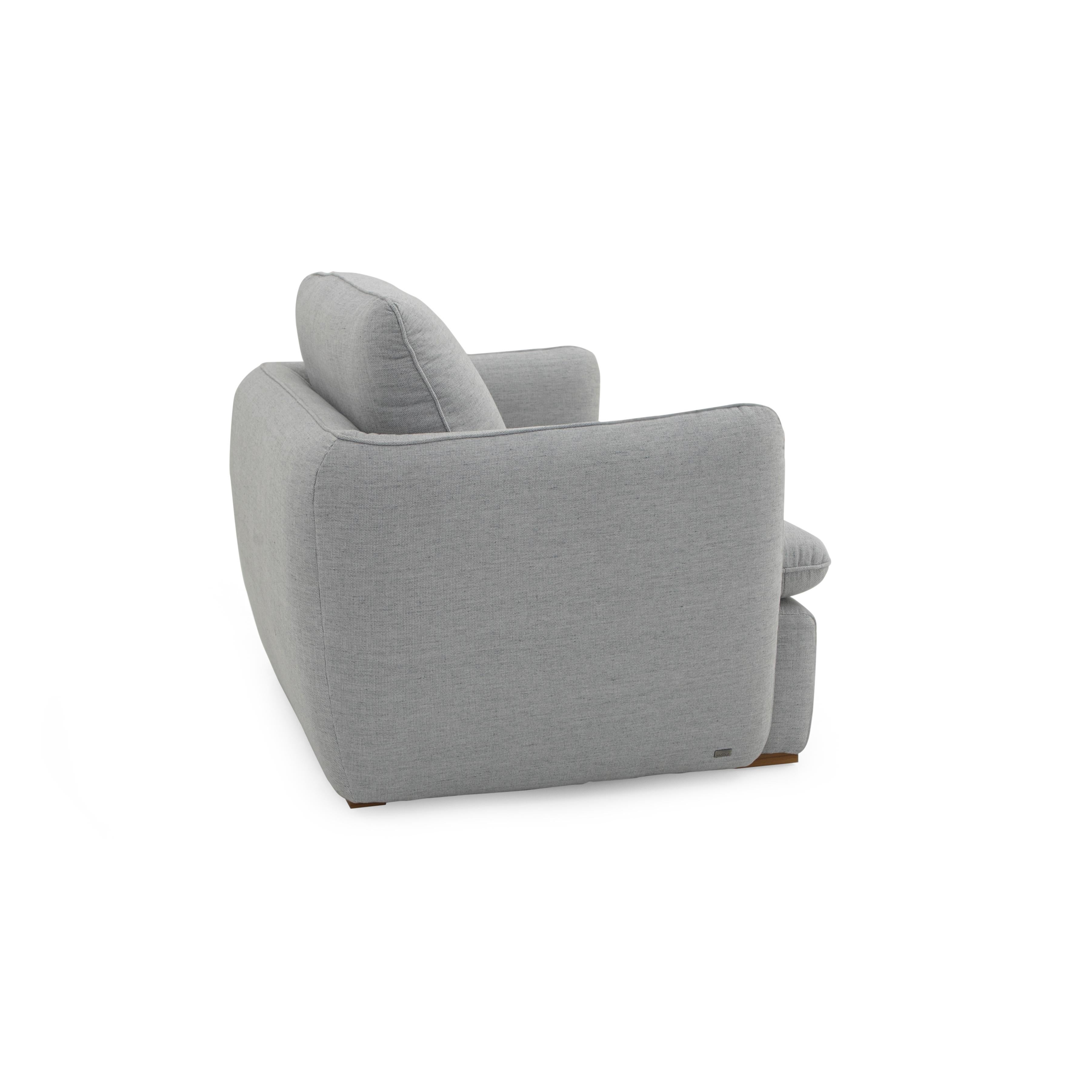 Kolo Armchair Upholstered in Light Gray Fabric In New Condition For Sale In Miami, FL