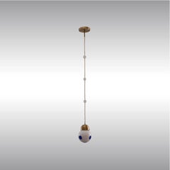 Kolo Koloman Moser/Josef Hoffmann, lampada a sospensione in vetro opalino in stile Jugendstil, edizione limitata