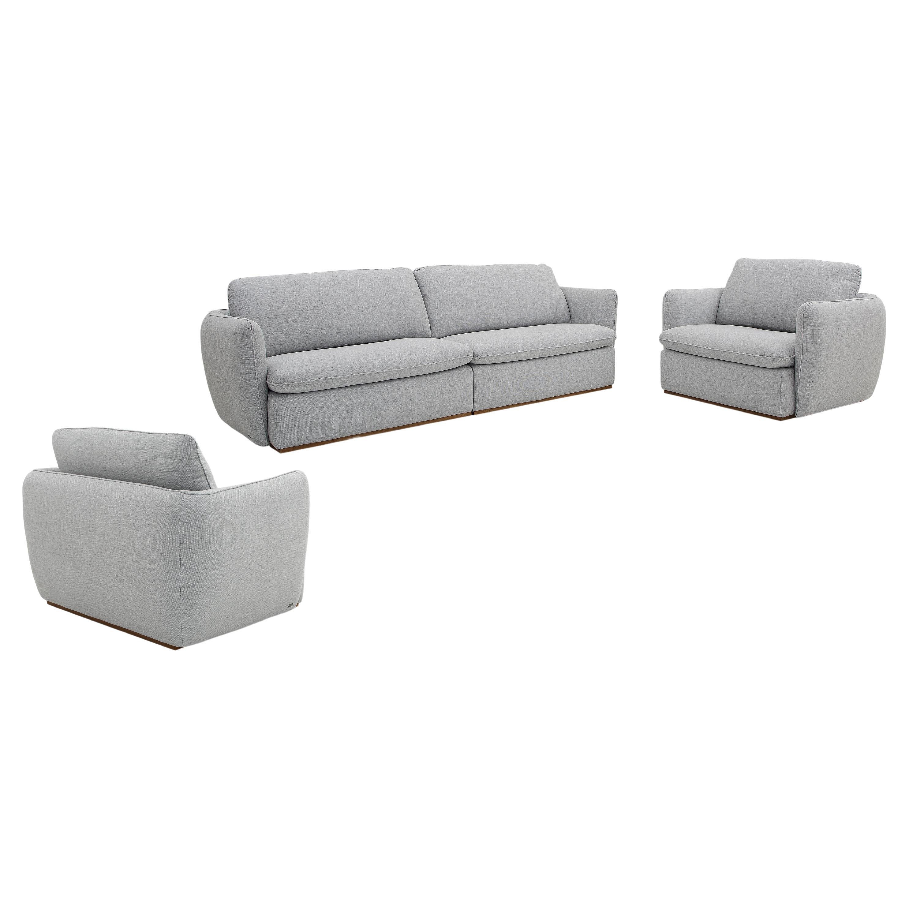 Kolo Sofa and Two Chairs Upholstered in Light Gray Fabric For Sale at  1stDibs | kolo furniture