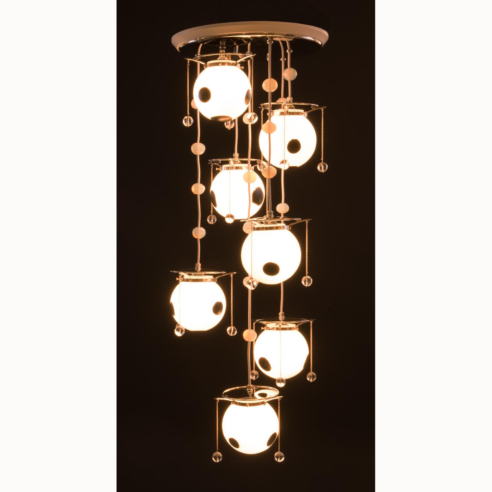 Koloman Moser and Josef Hoffmann Jugendstil Chandelier, Re-Edition For Sale 1