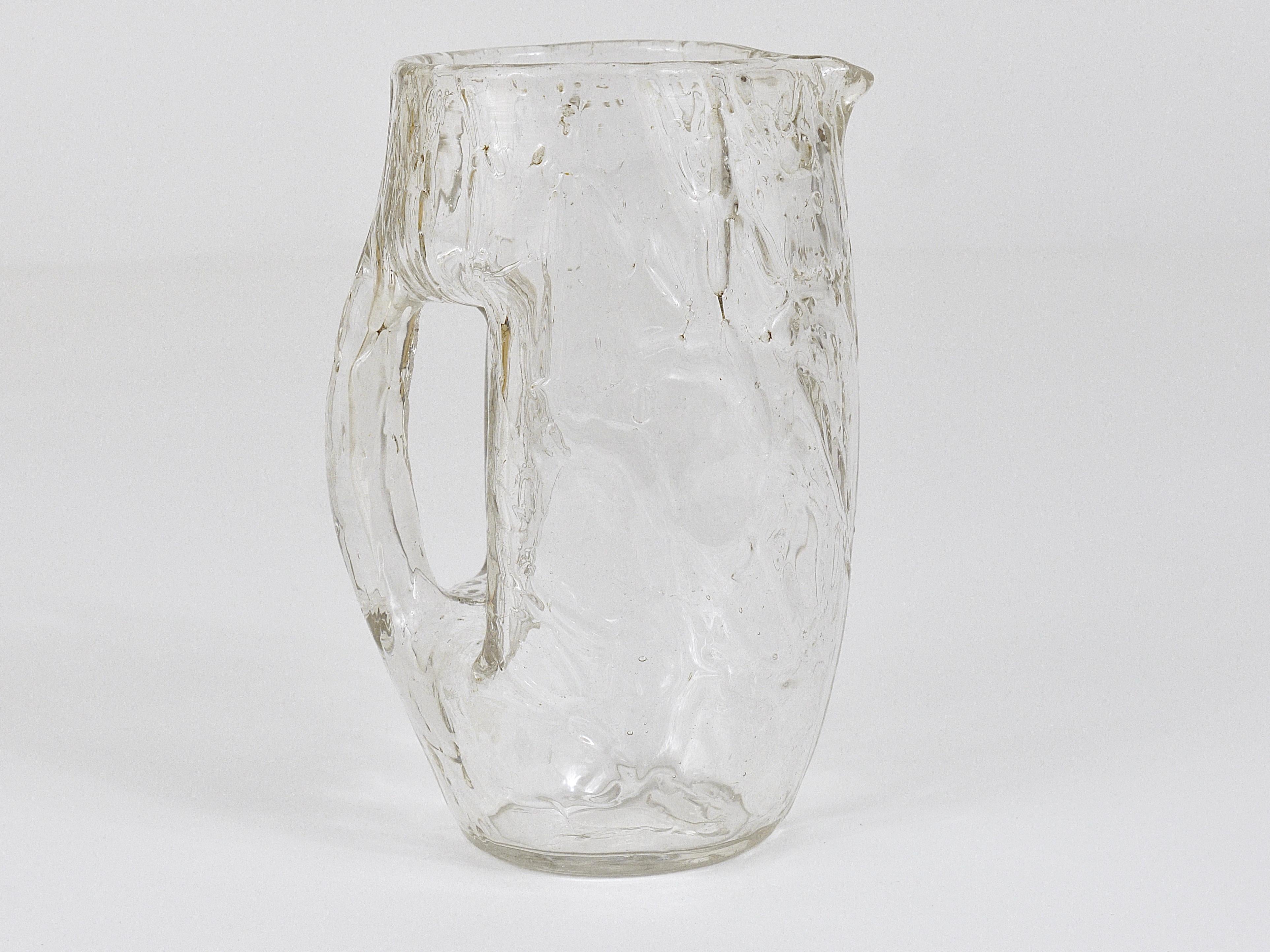 Crystal Koloman Moser Art Nouveau Glass Pitcher by Loetz Witwe, Bohemia, 1900s For Sale