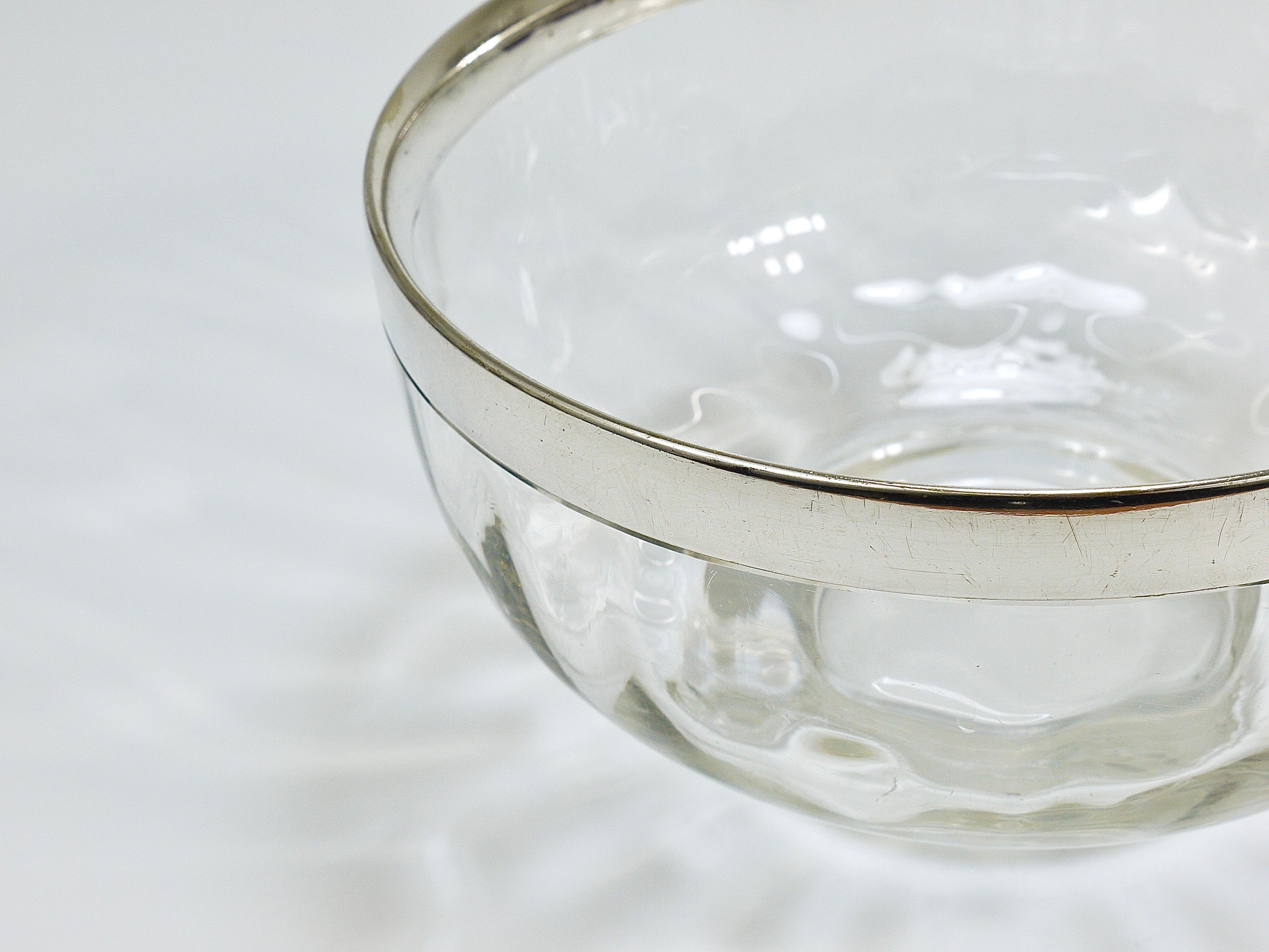 Austrian Koloman Moser Art Nouveau Meteor Bowl With Silver Rim, Bakalowits Vienna, 1900s For Sale