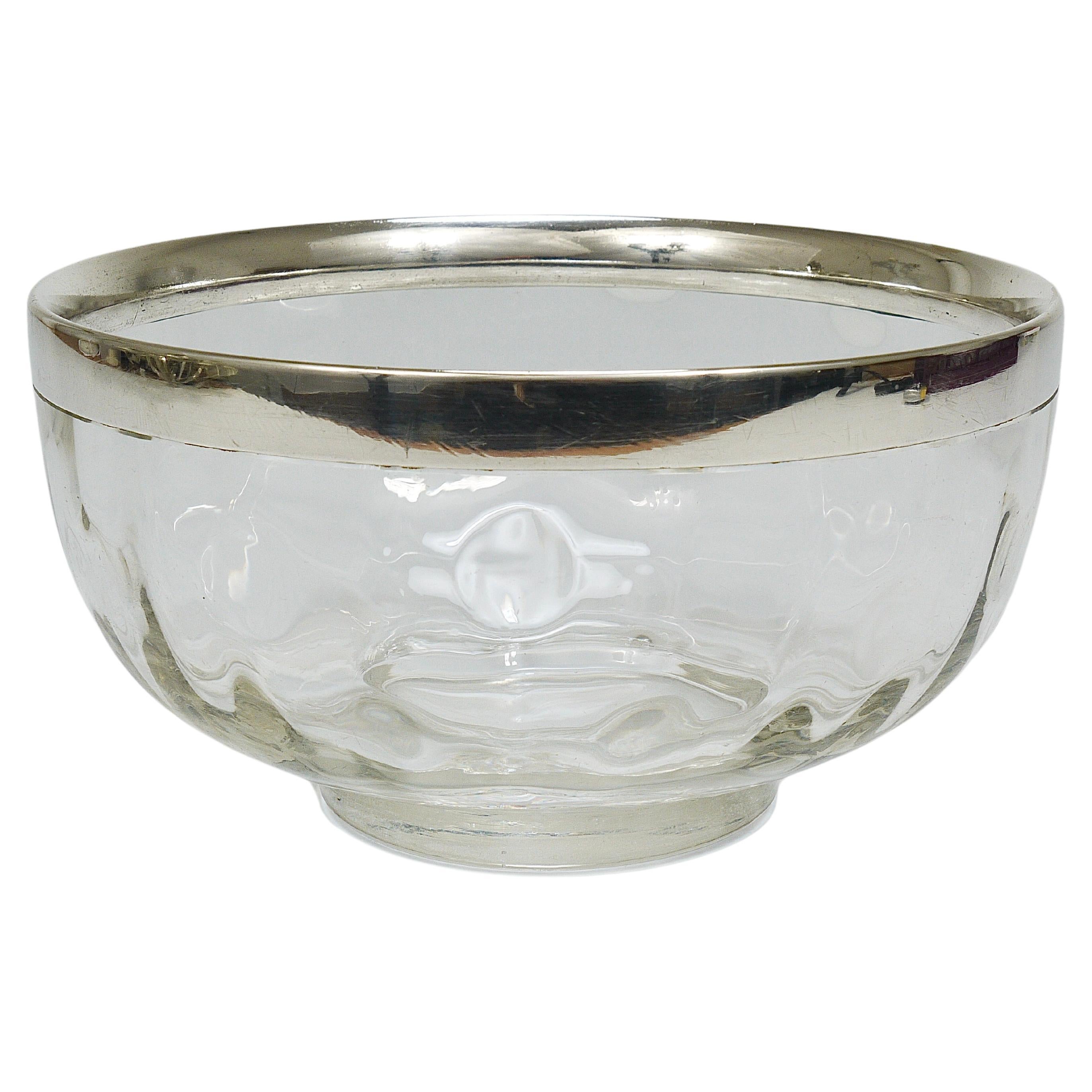 Koloman Moser Art Nouveau Meteor Bowl With Silver Rim, Bakalowits Vienna, 1900s For Sale