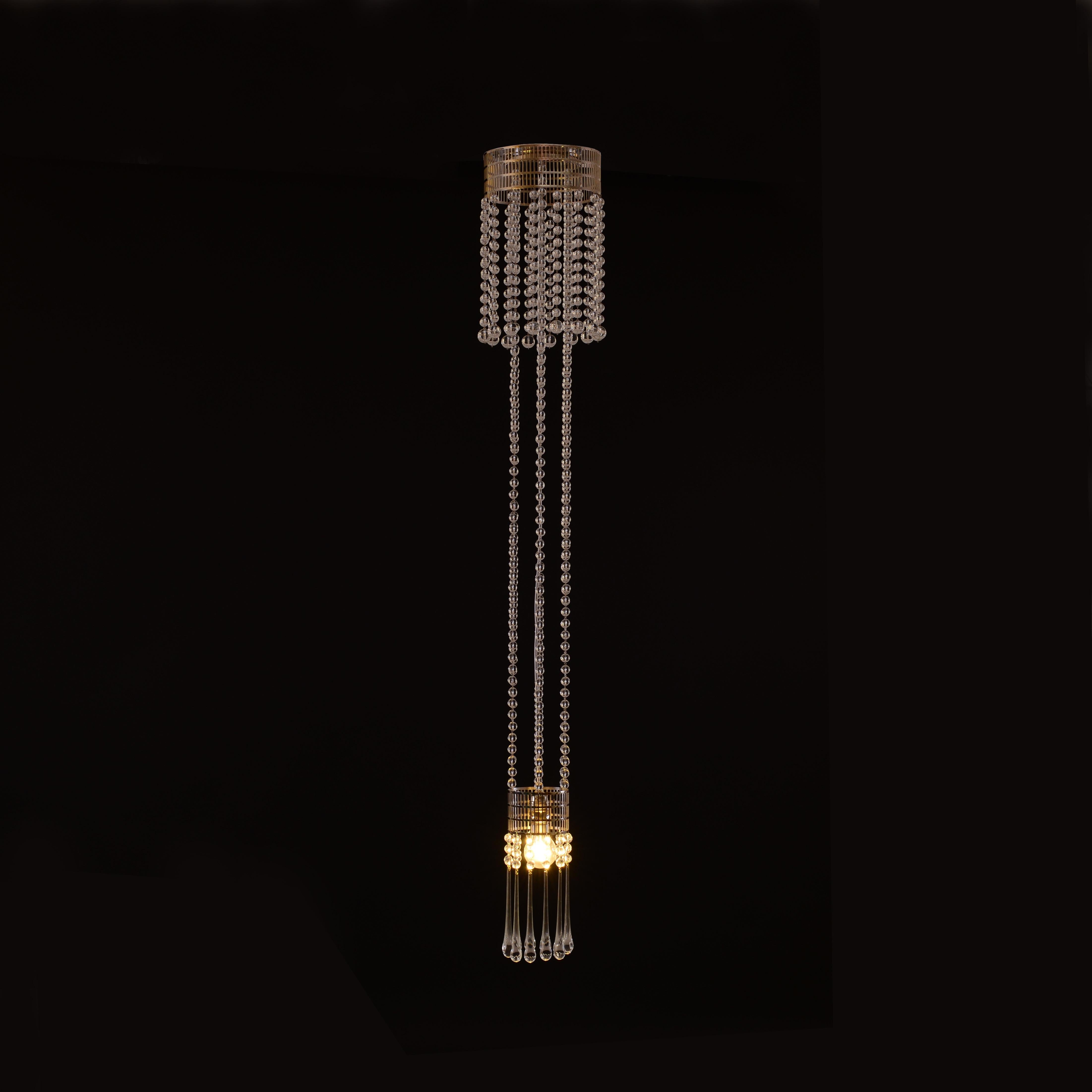 Lampada da soffitto Koloman Moser in vetro cristallo e ottone Jugendstil, riedizione In condizioni Nuovo in vendita a Vienna, AT
