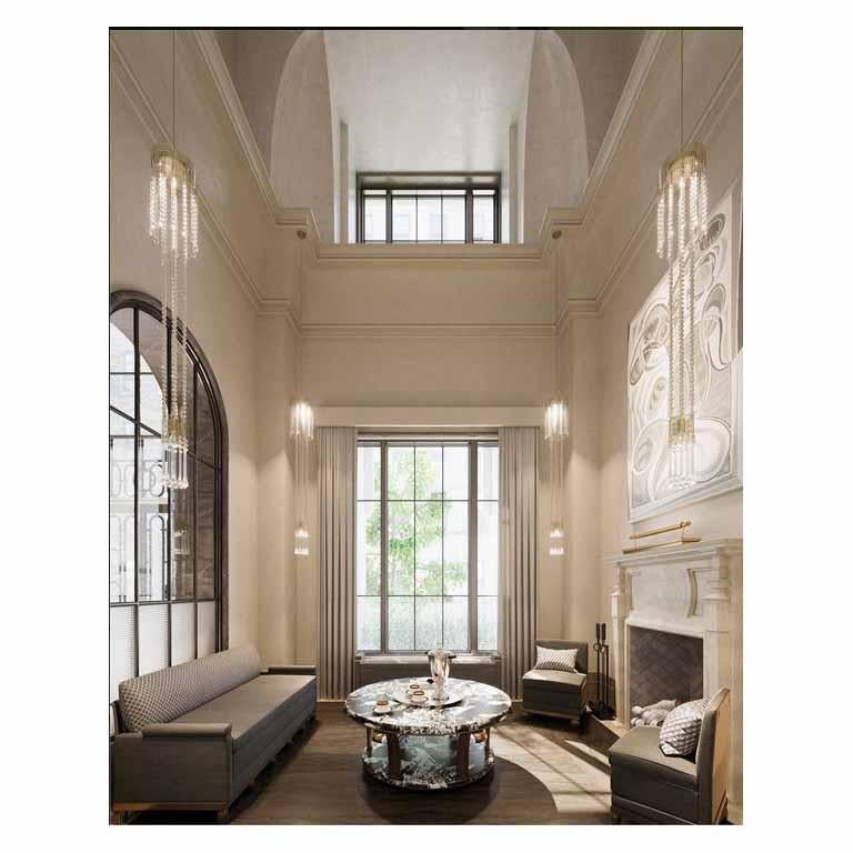 XXI secolo e contemporaneo Lampada da soffitto Koloman Moser in vetro cristallo e ottone Jugendstil, riedizione in vendita