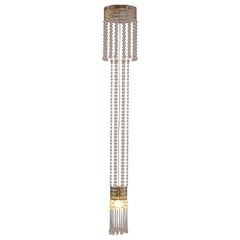 Koloman Moser Crystal Glass and Brass Jugendstil Ceiling Lamp, Re-Edition