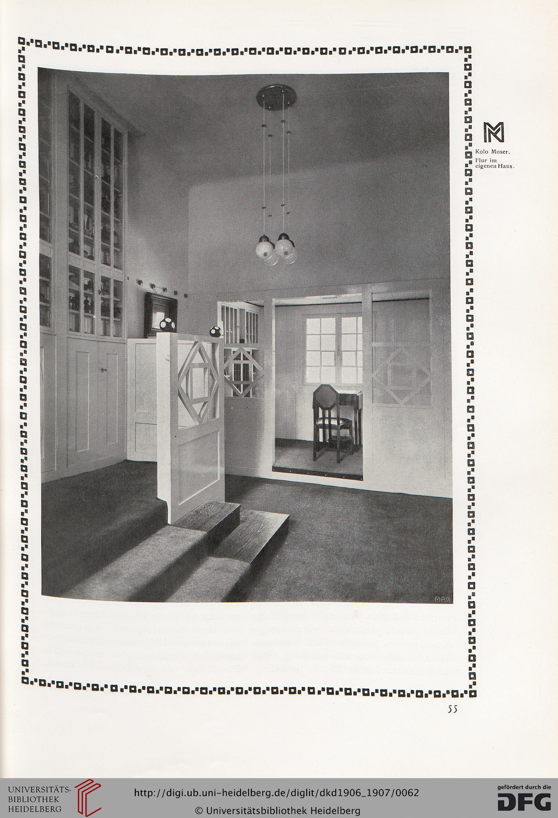 Jugendstil Koloman Moser, Josef Hoffmann & Wiener Werkstätte Ceiling Lamp, Re-Edition For Sale