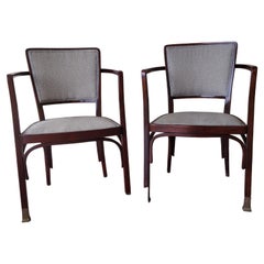 Koloman Moser pair of armchairs mod. 719 with expertise 