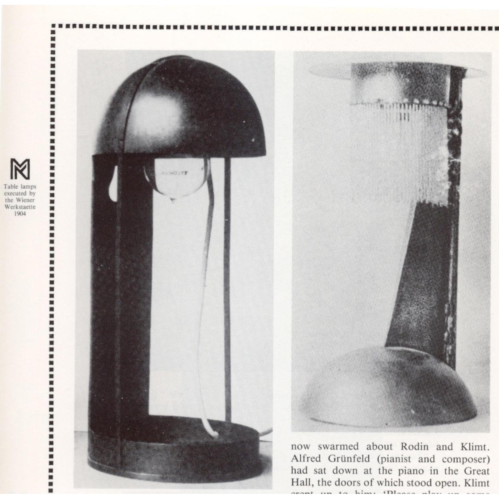 Austrian Koloman Moser/Wiener Werkstätte Brass Table Lamp, Re Edition For Sale
