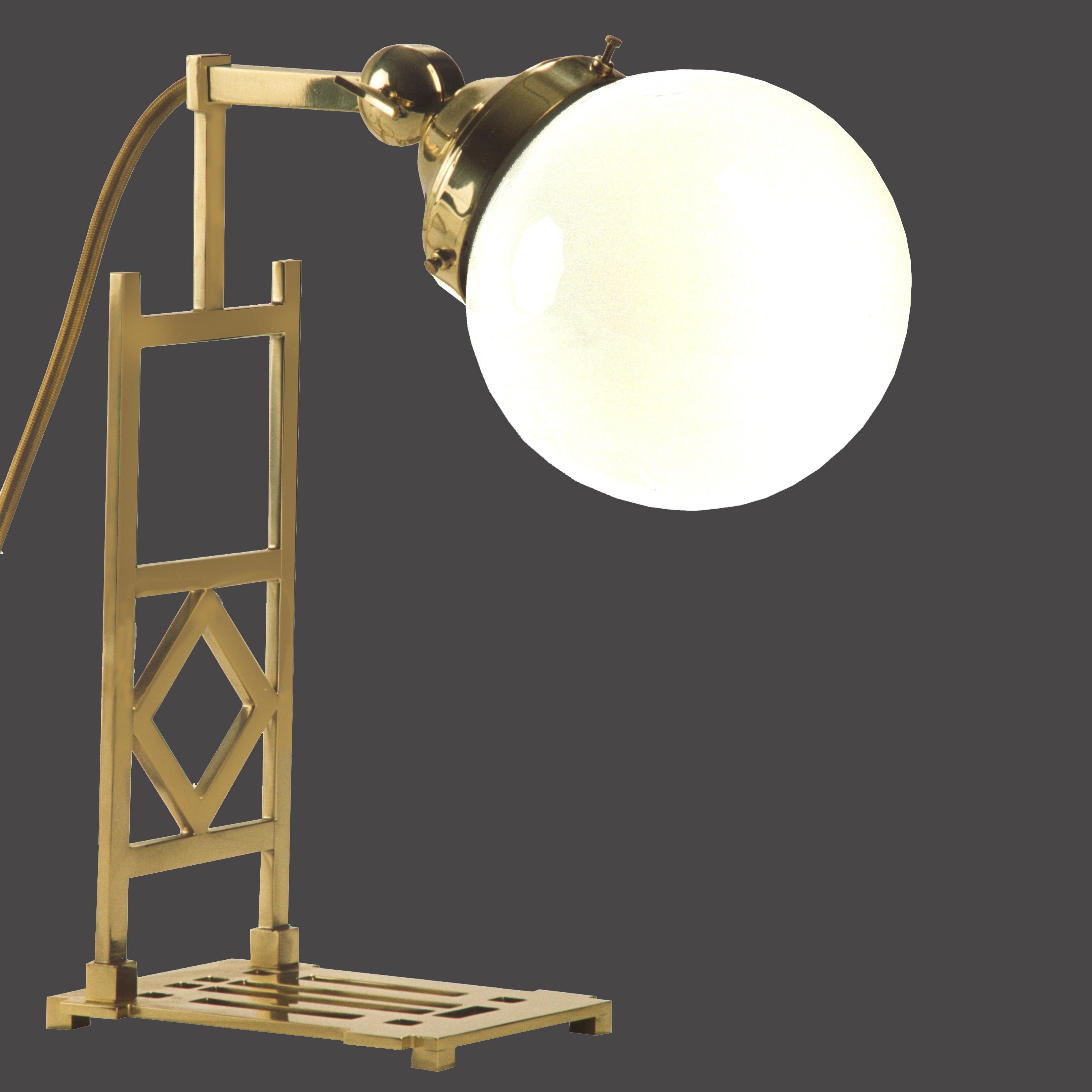 Hand-Crafted Koloman Moser Wiener Werkstätte Jugendstil Table Lamp Re-Edition For Sale