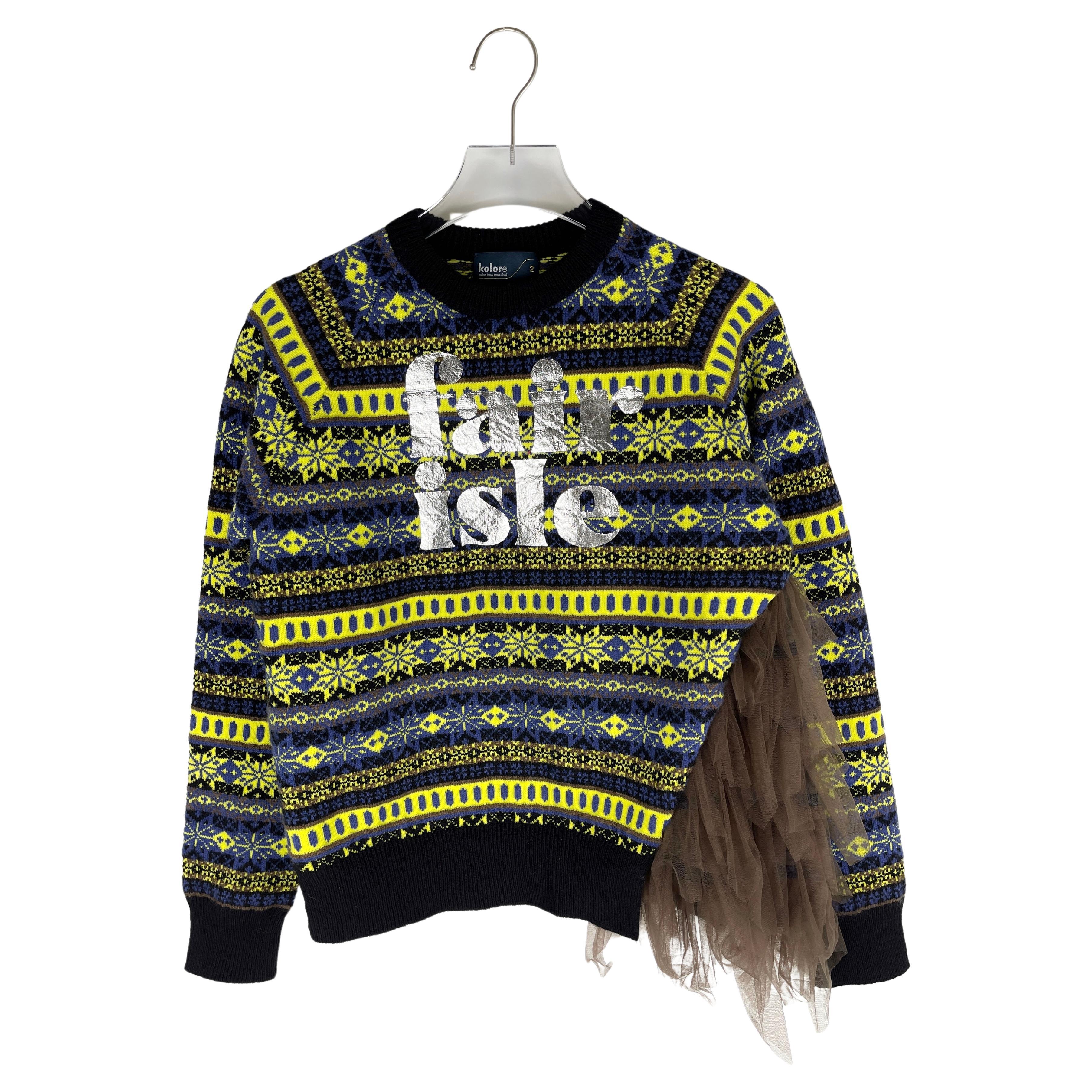 Kolor "Fair Isle" Hybrid Fur Sweater For Sale