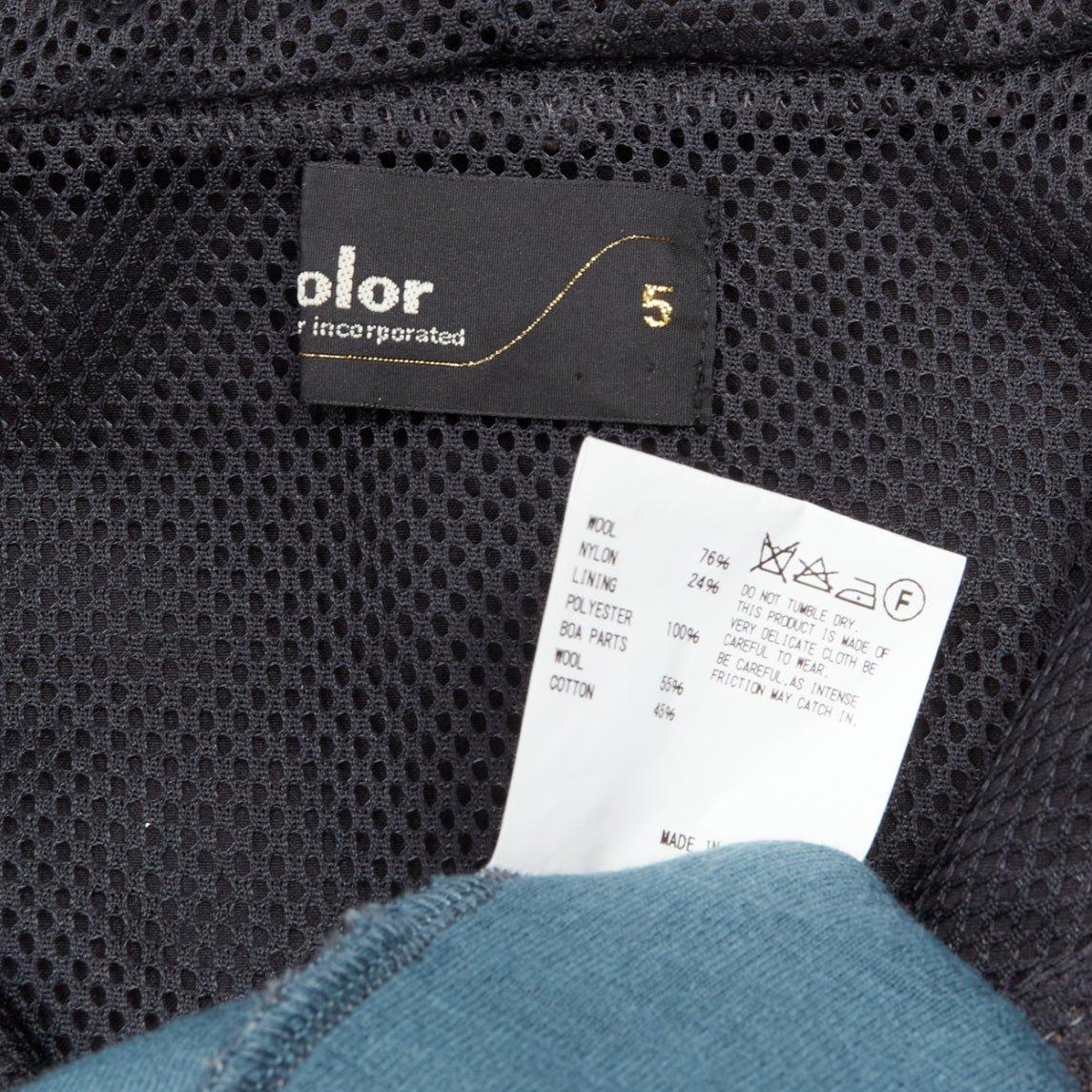 KOLOR grau navy Wolle Mischung Colorblock dolman Ärmel halben Reißverschluss Hoodie JP5 XXL im Angebot 3