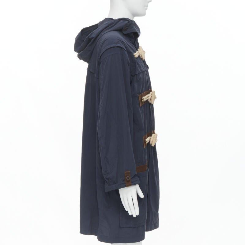 KOLOR azul marino cuerda madera botón toggle anorak parka chaqueta JP2 M Negro en venta