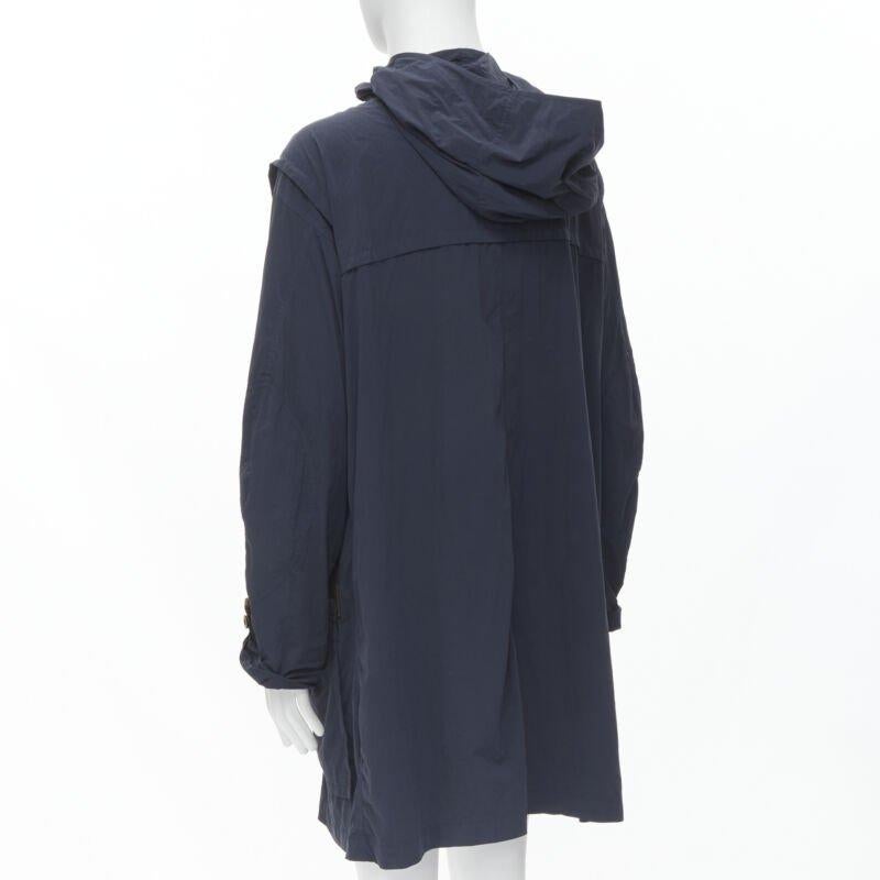 De los hombres KOLOR azul marino cuerda madera botón toggle anorak parka chaqueta JP2 M en venta