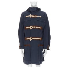 Used KOLOR navy blue rope wood toggle button anorak parka jacket JP2 M
