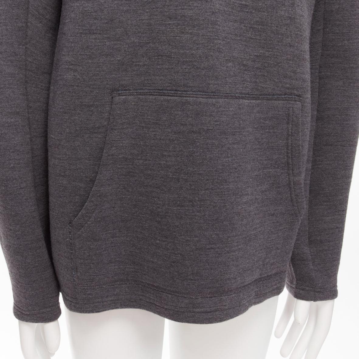 KOLOR navy wool blend colorblock dolman sleeve half zip knitted hoodie JP5 XXL For Sale 2