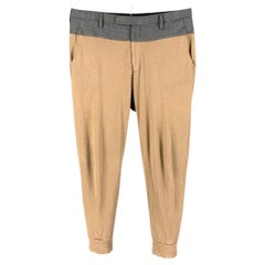 KOLOR Size L Camel Grey Color Block Cotton Wool Joggers Pants