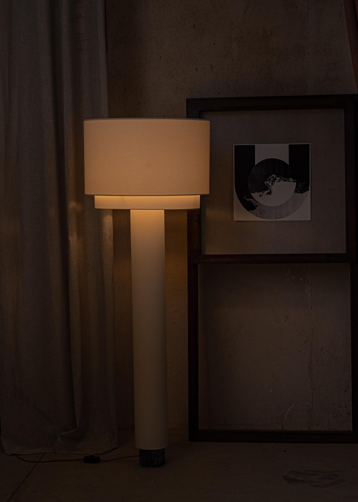 Post-Modern Kolumno Black Marble Floor Lamp by Simone & Marcel For Sale
