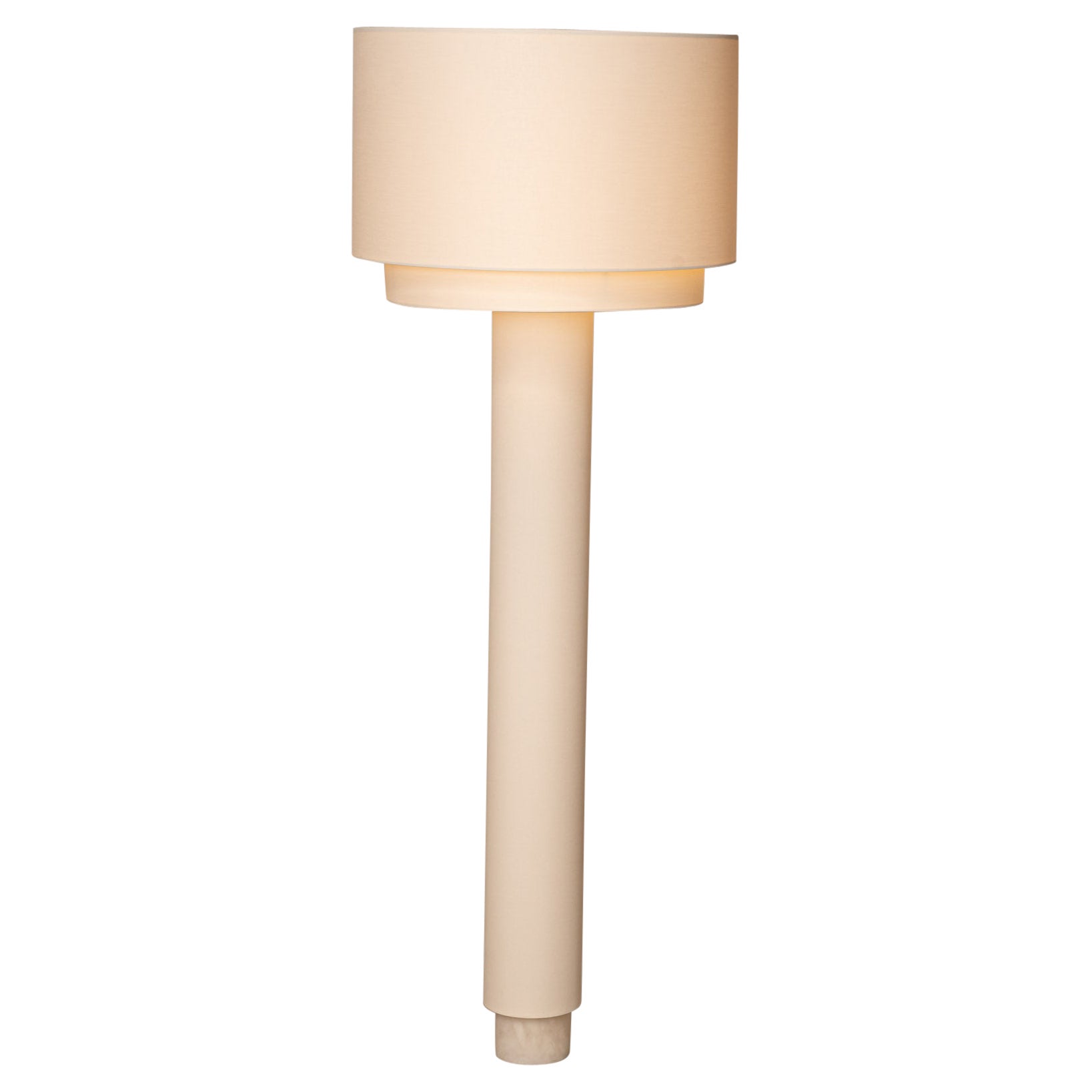 Lampadaire Kolumno en albâtre blanc par A Simon & Marcel