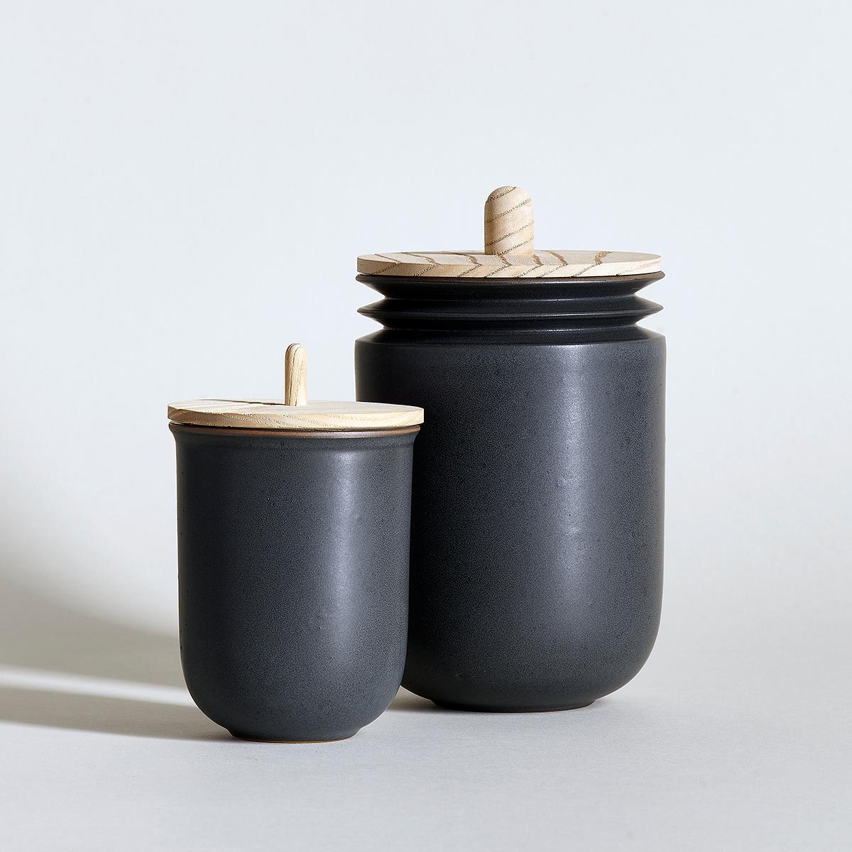 American Kombu, Jars, Set of 2, Slip Cast Ceramic, N/O Service Collection For Sale