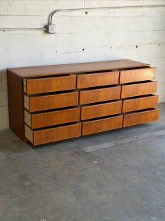 Komfort 12 Drawer Teak Lowboy Dresser Bedroom Storage Denmark MCM 1970s