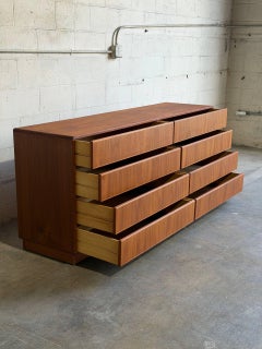 Komfort Furniture 8 Drawer Wooden Dresser Lowboy Teak Wood Denmark MCM 1970s