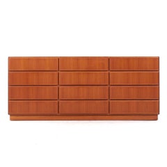Komfort Mid Century Danish Teak 12 Drawer Lowboy Dresser