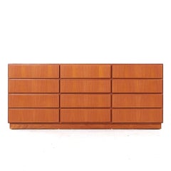 Komfort Mid Century Danish Teak 12 Drawer Lowboy Dresser