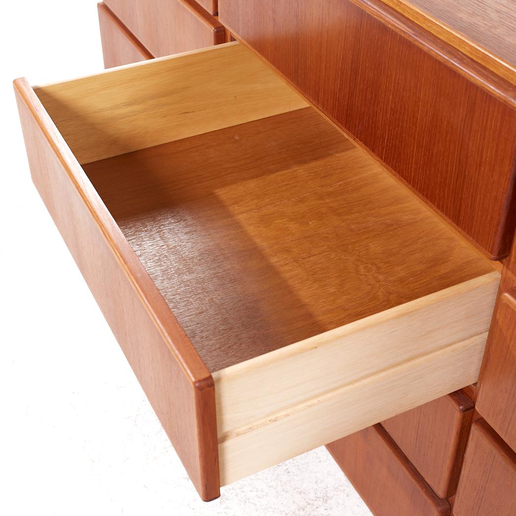 Komfort Mid Century Danish Teak 12 Drawer Lowboy Dresser For Sale 2