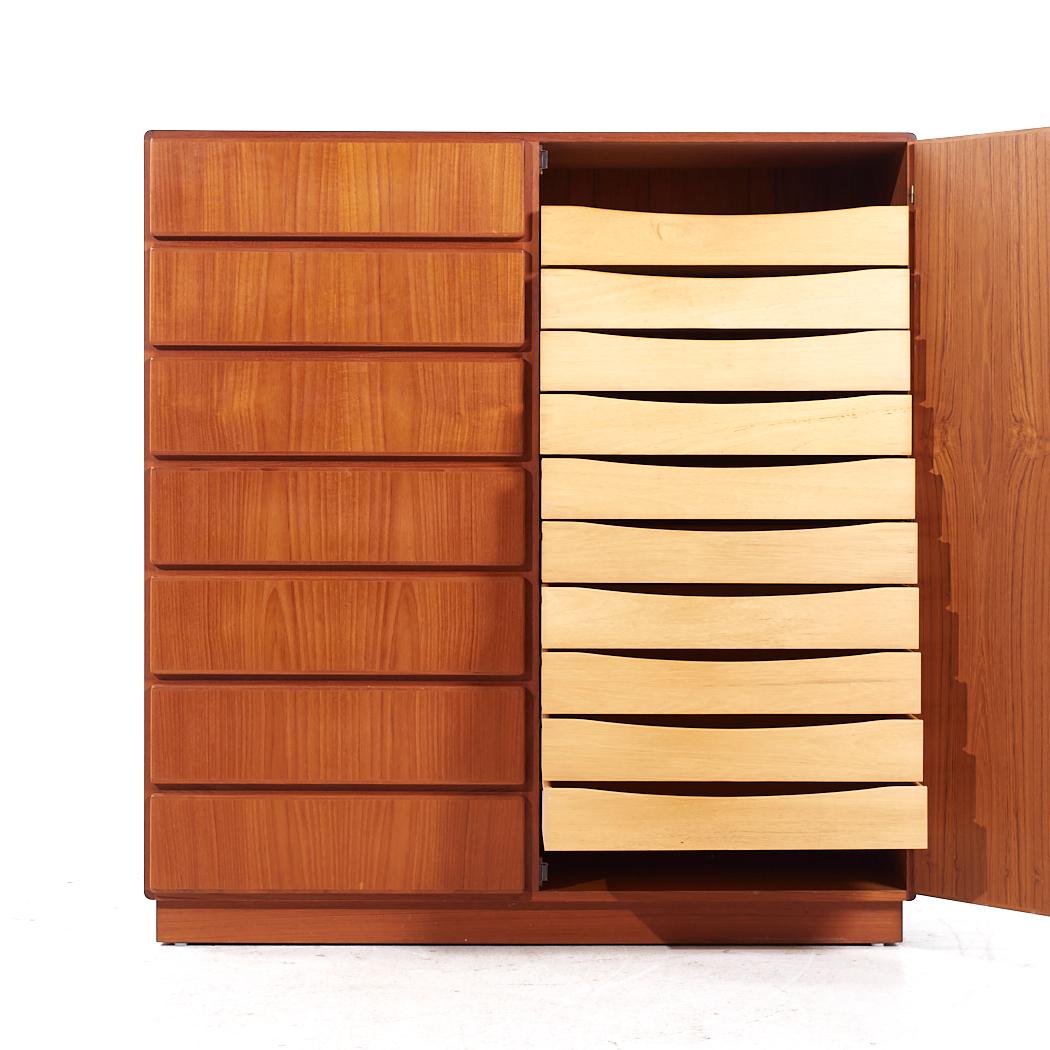 Komfort Mid Century Danish Teak Gentleman's Chest Highboy Dresser For Sale 5
