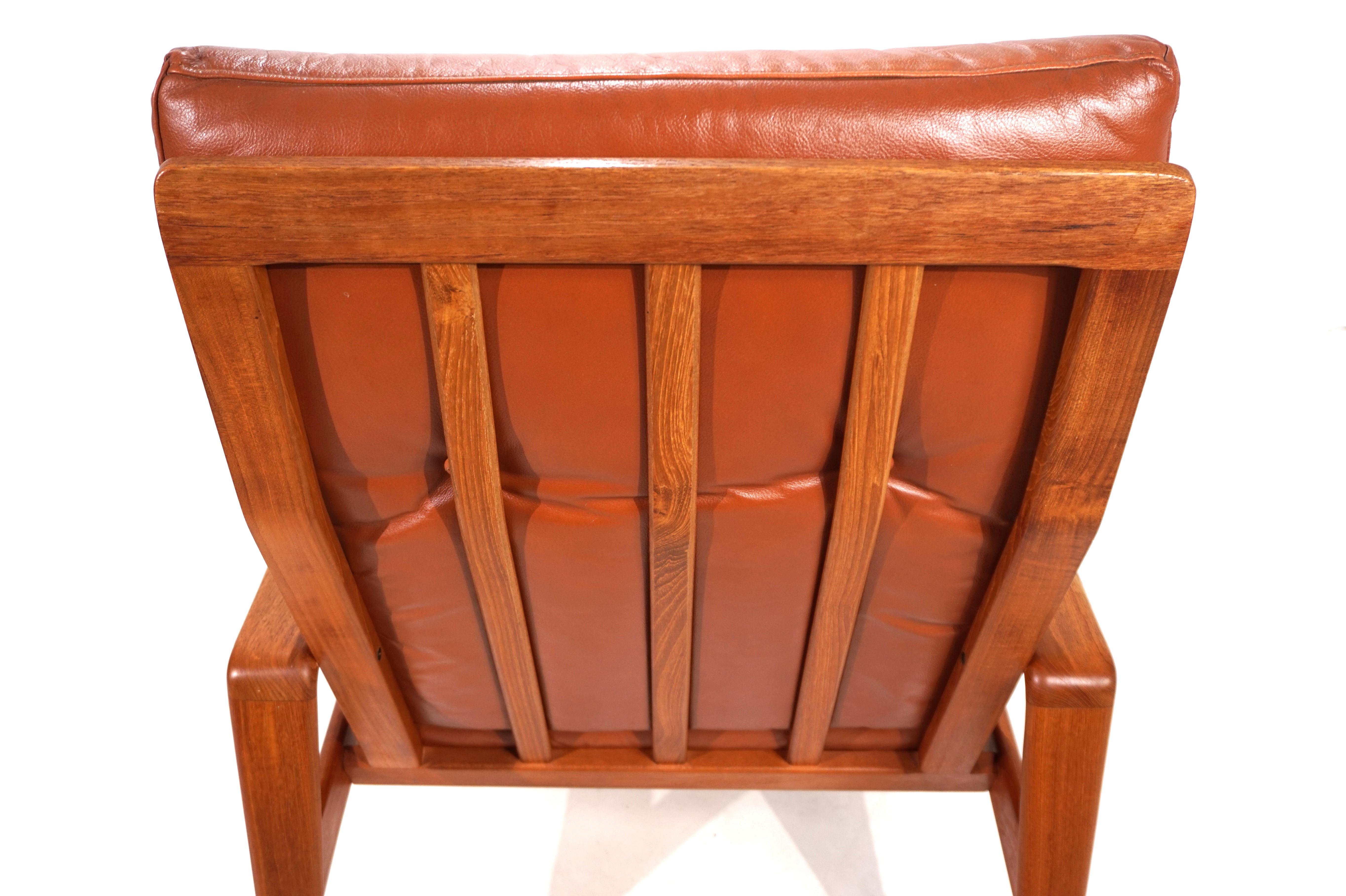 Poltrona Komfort in pelle di teak di Arne Wahl Iversen, 1960 in vendita 6